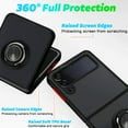 thumbnail image 2 of For Samsung Galaxy Z Flip 4 Impact Metal Ring Holder Stand Magnetic Car Mount Protective Hybrid Case Cover Red, 2 of 4