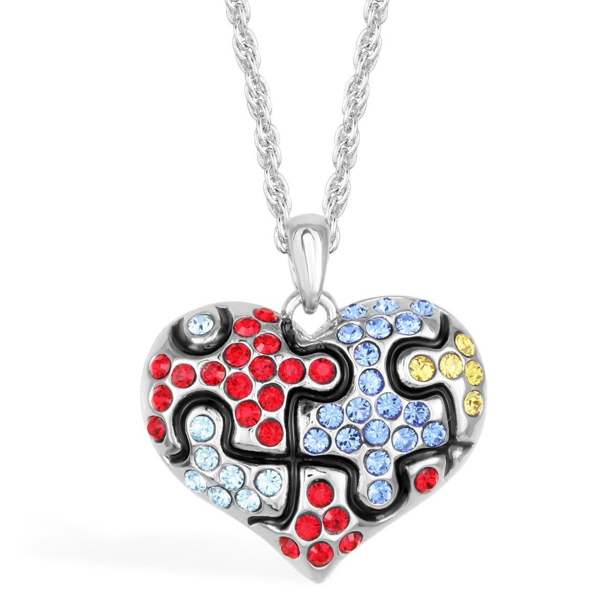 Autism Jewelry Awareness Necklace Puzzle Piece 20" Forever In My Heart 