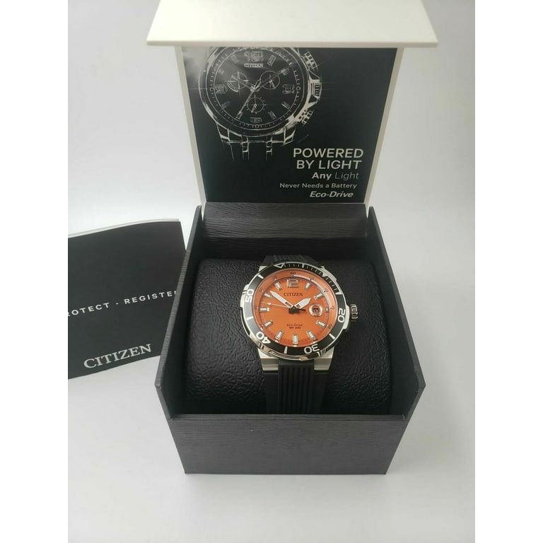 Citizen eco drive watch orange cheap