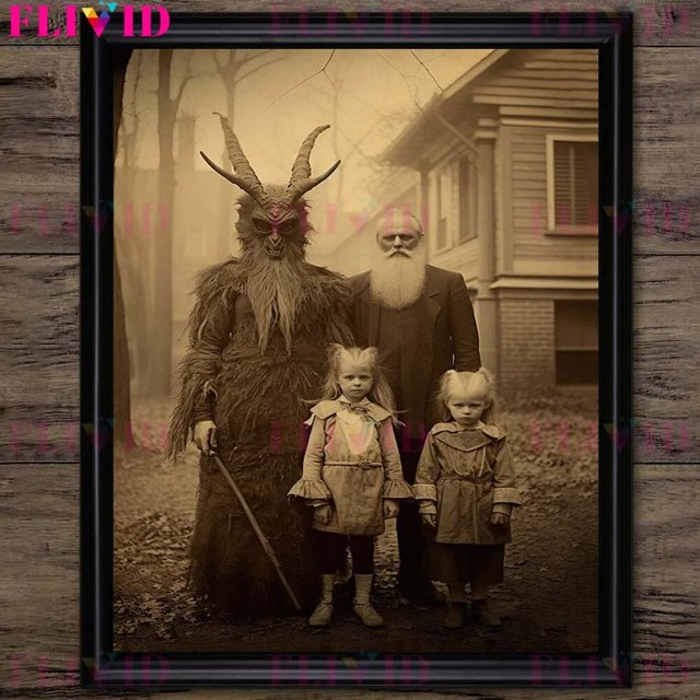 Póster Artístico de fotografía gótica Vintage de brujería ritualística, póster impreso de conejo y monstruo, decoración de arte de pared de culto al bosque