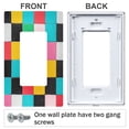 thumbnail image 3 of Yayeee Rocker Switch Wall Plate 1-Gang 4.6"x2.9" Home Decorative Outlet Cover, Blue Checkered Pattern, 3 of 6