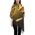 thumbnail image 3 of Honeii Golden Dice Print Scarf Oversized Scarf Tassel Fall Winter Thick Scarf Warm Shawl Women,Women's Scarves & Wraps, 3 of 8