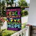 thumbnail image 3 of Newhomestyle LGBTQ Pride Linen Garden Flag 12x18 inch Double Sided, Kindness Peace Equality Love Inclusion Hope Diversity Pride Rainbow Flag for Outdoor Yard Sign Decorations, 3 of 5
