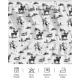 thumbnail image 5 of Black Western Cowboy Wrap Around Bed Skirts for California King Bed 18" Drop,Bed Skirt with Adjustable Elastic Belt Dust Ruffle Bed Valance for Bedroom Vintage Horse Cactus Ethnic Art Bed Frame Cover, 5 of 7