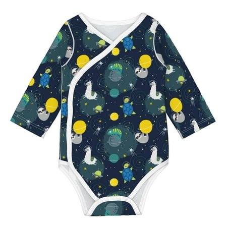 

Disketp Space and Animals Baby Onesies Unisex-Baby Baby Long Sleeve Bodysuit Bodysuits Boys & Girls-6 Months