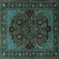 thumbnail image 1 of Ahgly Company Indoor Square Persian Light Blue Traditional Area Rugs, 5' Square, 1 of 4