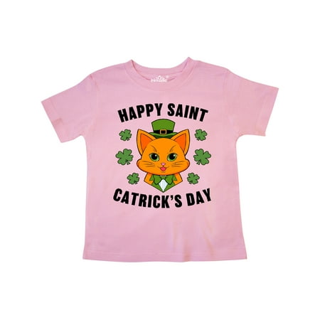 

Inktastic St. Patrick s Day Happy Saint Catrick s Day with Orange Cat Gift Toddler Boy or Toddler Girl T-Shirt