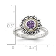 thumbnail image 2 of 925 Sterling Silver With 14k Amethyst Ring Size 7 2.4mm Wide Ring for Women - 4.4 Grams .46 cwt, 2 of 2