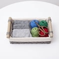thumbnail image 6 of LEHOZIHEQ Wicker Storage Basket, Woven Paper Rope Wicker Baskets with Handles, Large Wicker Basket Cube Storage Bins with Liners, Storage Baskets for Organizing Shelves & Decor, 6 of 7