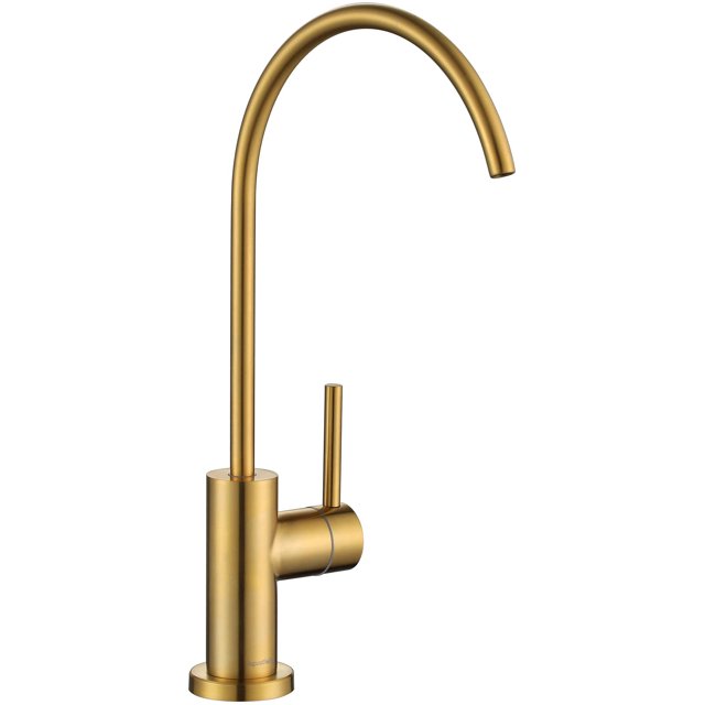 Aguastella As09Bg Grifo De Filtro De Agua De Cocina De Acero Inoxidable De Oro Cepillado Grifo Ro Para La Mayoría De Las Unidades De Ósmosis Inversa O Sistemas De Filtración De Agua En Espacios Sin Ai