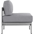 thumbnail image 4 of Modern Contemporary Urban Design Outdoor Patio Balcony Three PCS Sectional Sofa Set, Grey Gray, Aluminum, 4 of 6