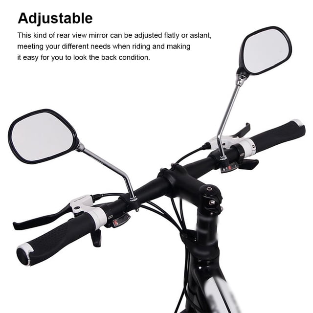 1 Pair Rear View Mirror Adjustable 22-25mm Bicycle Left Right Glass 1 Back Sight Reflector Cycling Biking Plastic Motorcycle Mirrors Glass