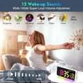 thumbnail image 3 of 120db Super Loud Alarm Clock for Heavy Sleepers, Bluetooth Connection, 15 Wake Up Sounds, 7 Color Night Light, Dynamic RGB Color Changing, 0-100% Dimmer, Snooze, Digital Clock for Bedroom, 3 of 8