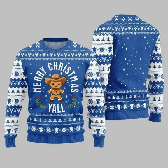 2025 Christmas Sweet & Silly Gingerbread Cookie Ugly Christmas Sweater 002