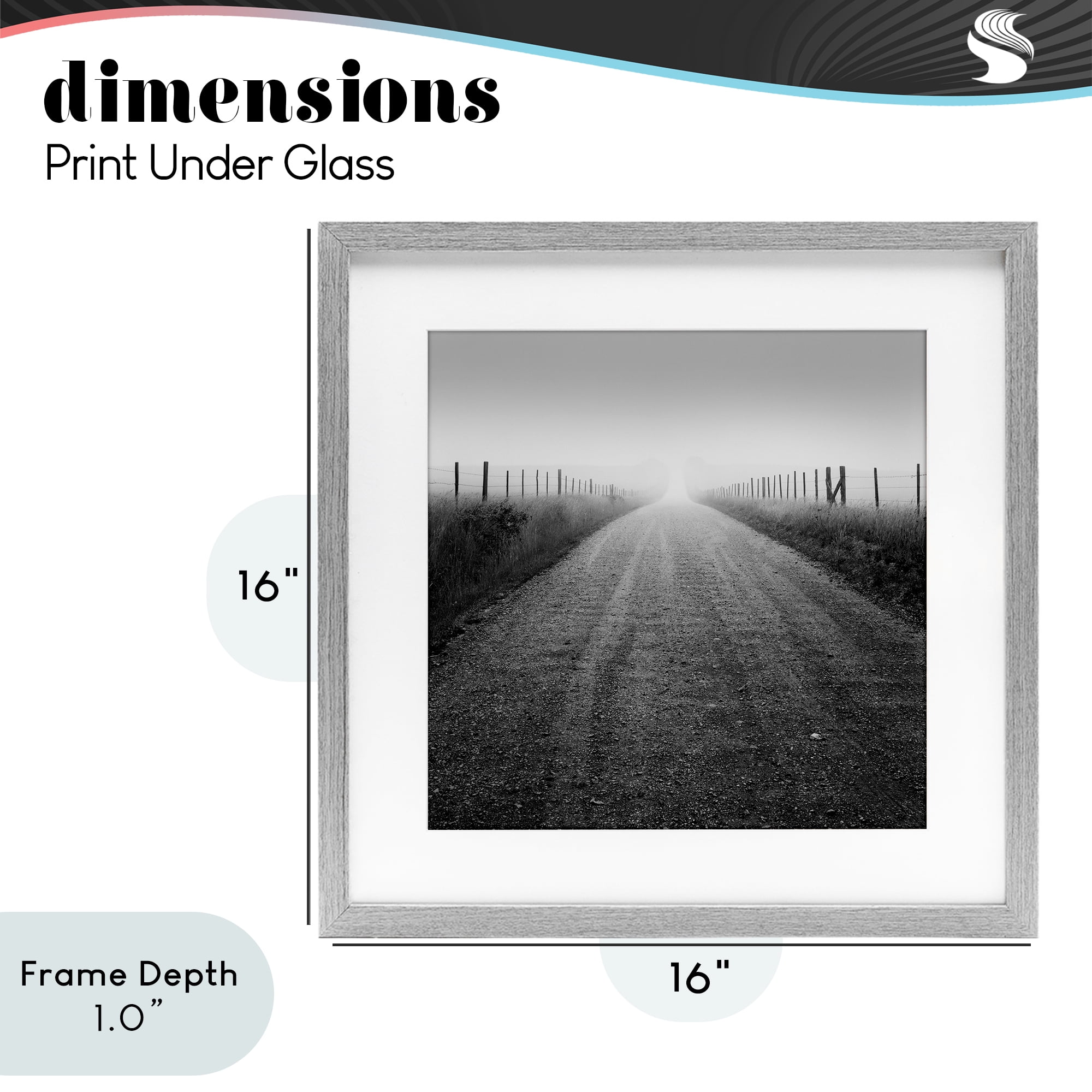 Stupell Industries Country Road in Morning Mist Gray Framed Print Under Glass, design by Chip Forelli