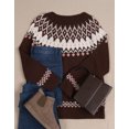 thumbnail image 2 of Cardigans for Women Fair Isle Sweaters Button Down Long Sleeve Open Front Fall Sweaters Knit Cardigans S-XL Alsol Lamesa, 2 of 5