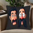 thumbnail image 5 of Set of 2 18x18in Throw Pillow Covers - Cartoon Characters with Exaggerated Features Perfect for Couch Bed or Car Decor, 5 of 8