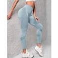 thumbnail image 5 of Women's High Waist Seamless Yoga Pants with Tummy Control, Squat-Proof Workout Leggings for Gym, Peach Butt Lifting Compression Fitness Pants,Sky Blue L, 5 of 5