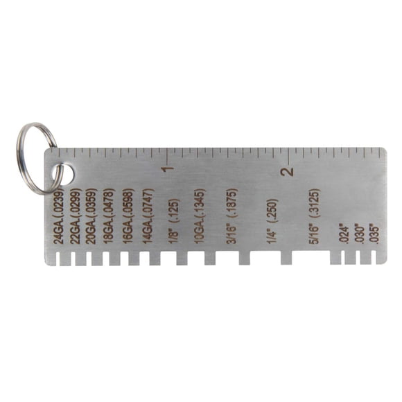 Utoolmart Wire/Metal Sheet Thickness Gauge, 0.0239-0.035 Stainless Steel Gage, Plated Size Inspection Tool for Checking Metal Sheet Wire Size with Metal Ring 1 Pcs