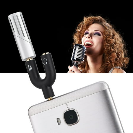 TOPINCN Mini Professional Condenser Microphone Mic Recording w/ 1-to 2 Adapter for iPhone/iPad/Android, Microphone, Microhone for Mobile (Best Microphone For Android Phone)
