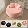 thumbnail image 4 of Ovios 58" Oversized Lounge Chair Round Cloud Deep Seat Accent Chair Plush Corduroy Boneless Sofa Chair for Living Room, Pink, 4 of 11