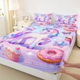 thumbnail image 3 of Homewish Dreamy Purple Unicorn Full Size Sheets for Kids, Donut Cake Dessert Bed Sheets, Glitter Stars Butterfly Sheet Sets, Microfiber Bedroom Decor, 4-Piece, 3 of 7