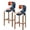 Blue, variant on Navy Blue Burnt Orange Bar Stool Covers Set of 2, Modern Boho Art Geometric Stretch Washable Bar Chair Covers with Backs, Removable Pub Counter Height Chair Cover for Kitchen Dining Room Cafe