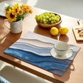 thumbnail image 2 of Blue Ombre Placemats Set of 6, Modern Wave Abstract Art Placemats for Dining Table, Place Mats for Kitchen Tabletop, Waterproof Wipeable Dining Table Mats Set, 2 of 9