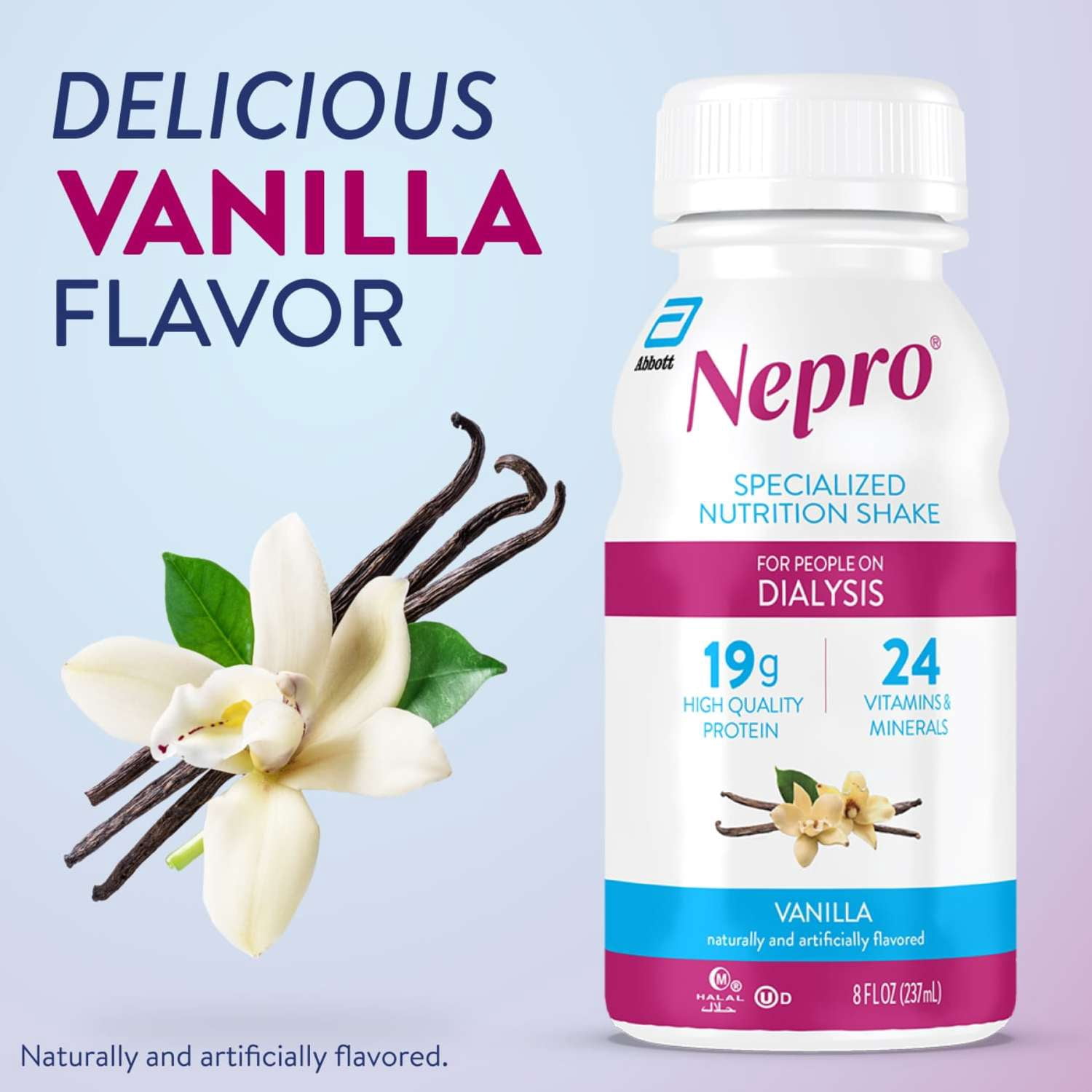 Nepro Nutrition Shake for People on Dialysis, Vanilla, 8 fl oz, Pack of 4