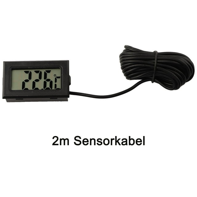 1PCS Mini LCD Digital Thermometer Mini Thermometer Temperature Display Digital With Probe Indoor Outdoor 1m - 5m Black Cable 3 meters