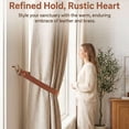 thumbnail image 4 of Deago Faux Leather Curtain Tie Backs Attach to Wall, Outdoor Drape Holder Holdbacks Tiebacks with Hooks for Home Offic Living Room Bedroom, Set of 2, Brown, 4 of 8