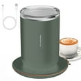 thumbnail image 1 of yeacher Dual-Function 55°C Smart Magnetic Stirring Mug with USB Charging, 300ml Capacity, Food-Grade Stainless Steel, Touch Control, Dustproof Lid, Ideal for Home, Office, or Gifting - Forest Green, 1 of 7