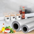 thumbnail image 2 of [CLEARANCE PRICE]Thicken Cabinet Aluminum Drawer Sticker Kitchen Aluminum Foil Wallpaper，Kitchen Wallpaper, Waterproof Thickened Wallpaper，40CM*2M，Square And Orange Peel Shape, 2 of 6