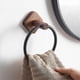 thumbnail image 4 of Bathroom Towel Ring Aluminum Wood Self Adhesive Towels Holder Wall Mounted Hand Towel Rails for Kitchen Bath Room Scratch-Resistant Towel Hanger, 4 of 4