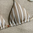 thumbnail image 4 of Qingpeng Women's Striped Triangle Thong Micro Bikini Sets Halter Swimsuits Bathing Suit, 4 of 6
