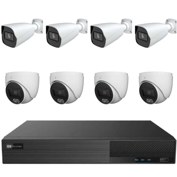 Titanium KITN169-4TB 16-Channel 8MP HD NVR with 4 IP Turret & 4 IP Bullet Cameras, 4TB HDD