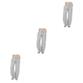 thumbnail image 3 of Pantalones de poliéster Minnieouse Mujer Color sólido suelto plisado cintura alta Gris XXL, 3 of 6