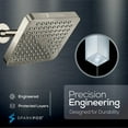 thumbnail image 5 of SparkPod High Pressure Rainfall Shower Head, Easy Install, Energy Saving (6" Square, Elegant Brushed Nickel), 5 of 8