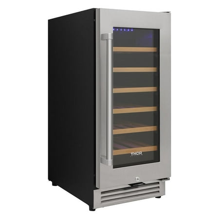 Thor Kitchen - 33 Bottle Built-in Dual Zone Wine and Beverage Cooler - Stainless Steel