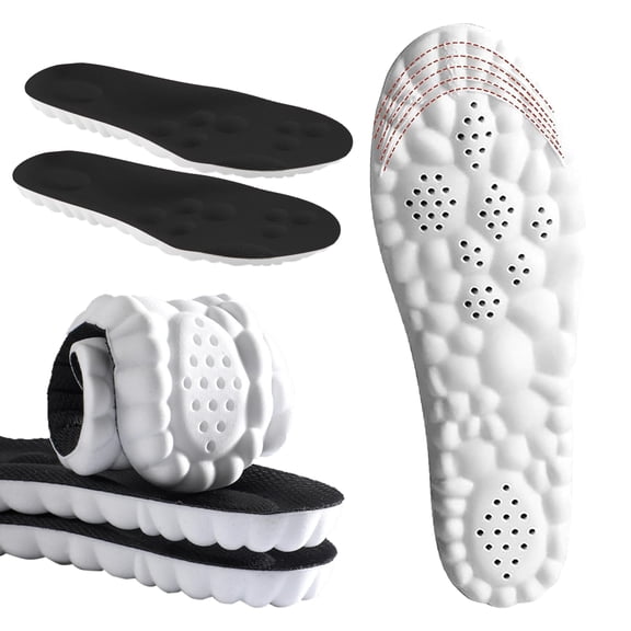 4D Cloud Insoles for Men and Women Memory Foam Cloud Insoles Super Soft Anti-Fatigue, Shock Absorption, Relieve Foot Pain,