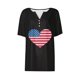 thumbnail image 4 of Mujeres Manga Corta de Verano Tops Día de la Independencia Impreso Cuello en V Casual Top, Imitación de Algodón Camisa Marco para las Mujeres, Lavado de Manos Primavera Y Verano, 4 of 8