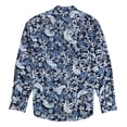 thumbnail image 2 of CubAvera Chemise à Boutons Paisley pour Hommes, Bleu, Grand, 2 of 2