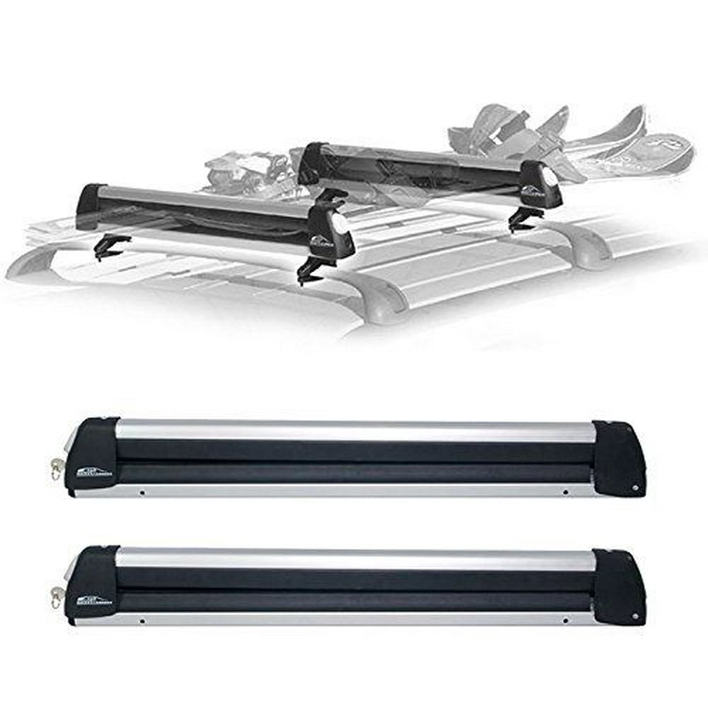 Rooftop SnowRack Plus Ski Rack for Cars Fits 6 Pairs Skis or Fits 4