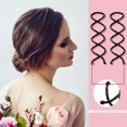 thumbnail image 2 of 25 Piece Spiral Hair Pins Hair Spin Hairpins Spiral Bobby Pins Non-Scratch Round Tips Hair Accessories Twist Screw Hair Pin for Women Girls Bun Hair Style DIY, Black, 2 of 5