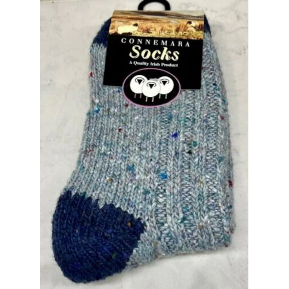 Mens Connemara Fleck Socks, Sky Blues, One Size Fits Most Made By Grange Craft