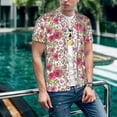 thumbnail image 6 of Hirioo Rose Mix Leopard 4 for Men's Baseball T-shirt Shirts Short Sleeve Casual Summer Button Stretch T Shirts,Size S-4XL-XX-Large, 6 of 7