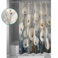 thumbnail image 3 of Small Stall Shower Curtain 36x78 Inch Narrow Half Size White Spring Floral Bath Curtains Bathroom Decor Modern Oil Painting Farmhouse Flower Waterproof Fabric Shower Curtain Set with Hooks 36 Inch, 3 of 6