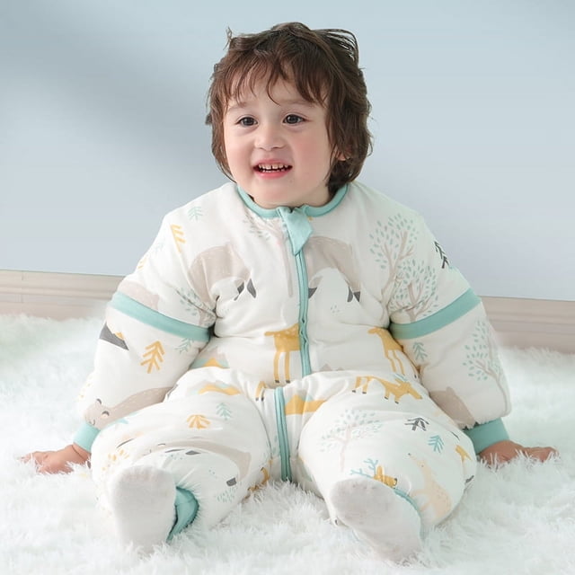 Saco de dormir para bebé, pijama de piernas gruesas para primavera y verano, edredón de algodón cálido y a prueba de patadas para niños de cuatro estaciones, universal