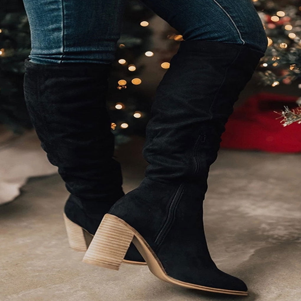 Knee high heeled boots best sale