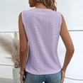 thumbnail image 4 of Besolor Women's Sleeveless Lace Trim V Neck Tank Tops Summer Loose Tee Shirts Hollow out Plain Beach Tanks Blouse, 4 of 4